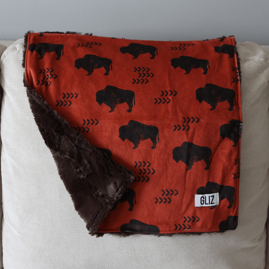 Blankets - Buffalos (Red) - Gliz Design