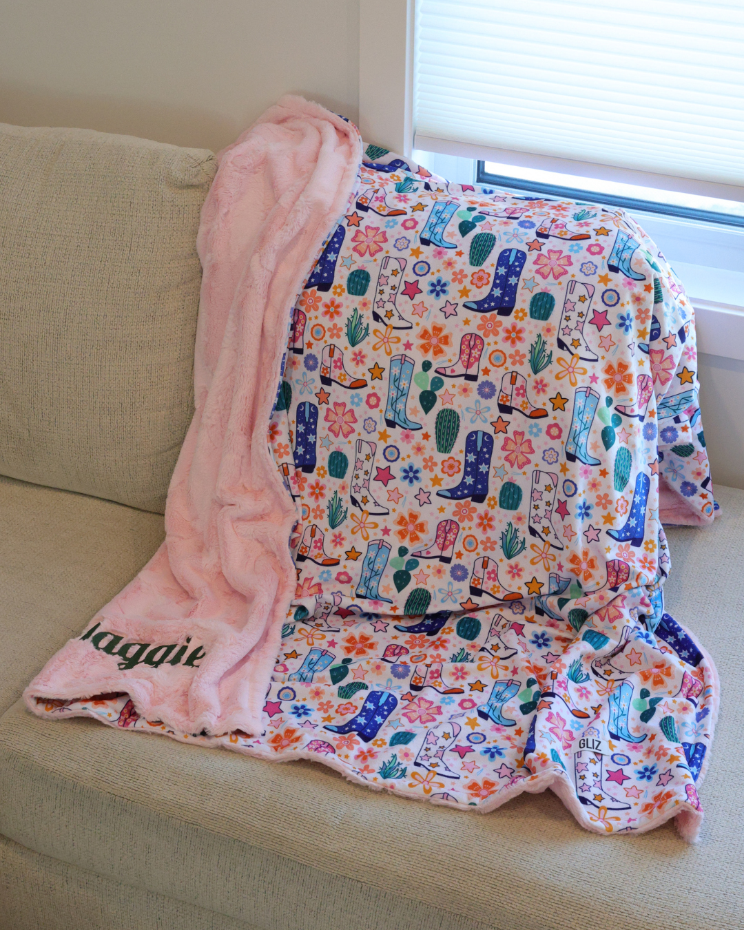 Blankets - Retro Cowboy Boots - Gliz Design