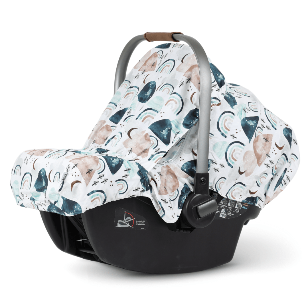 Summer Cover - Boho Blue & Tan Rainbows - Gliz Design