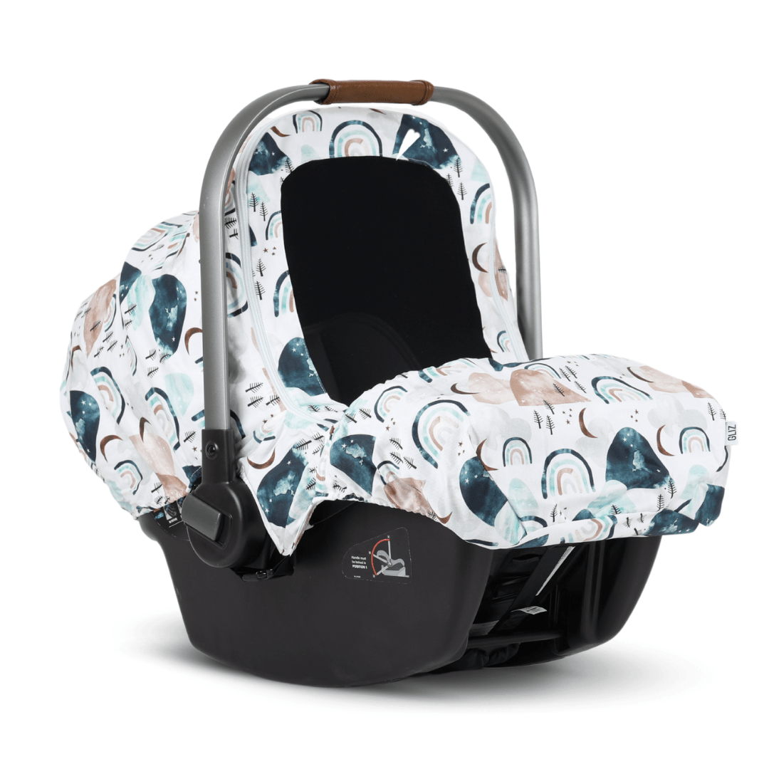 Summer Cover - Boho Blue & Tan Rainbows - Gliz Design