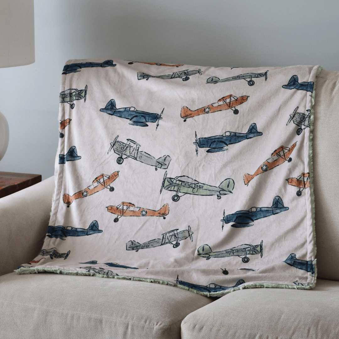 Blankets - Vintage Airplanes - Gliz Design