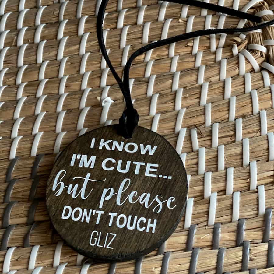 Please Don't Touch Car Seat / Stroller Tag, Dark Brown - Gliz Design