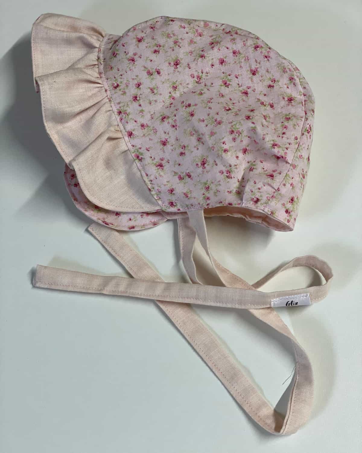 Ruffle Bonnet - Pink Mini Florals - Gliz Design
