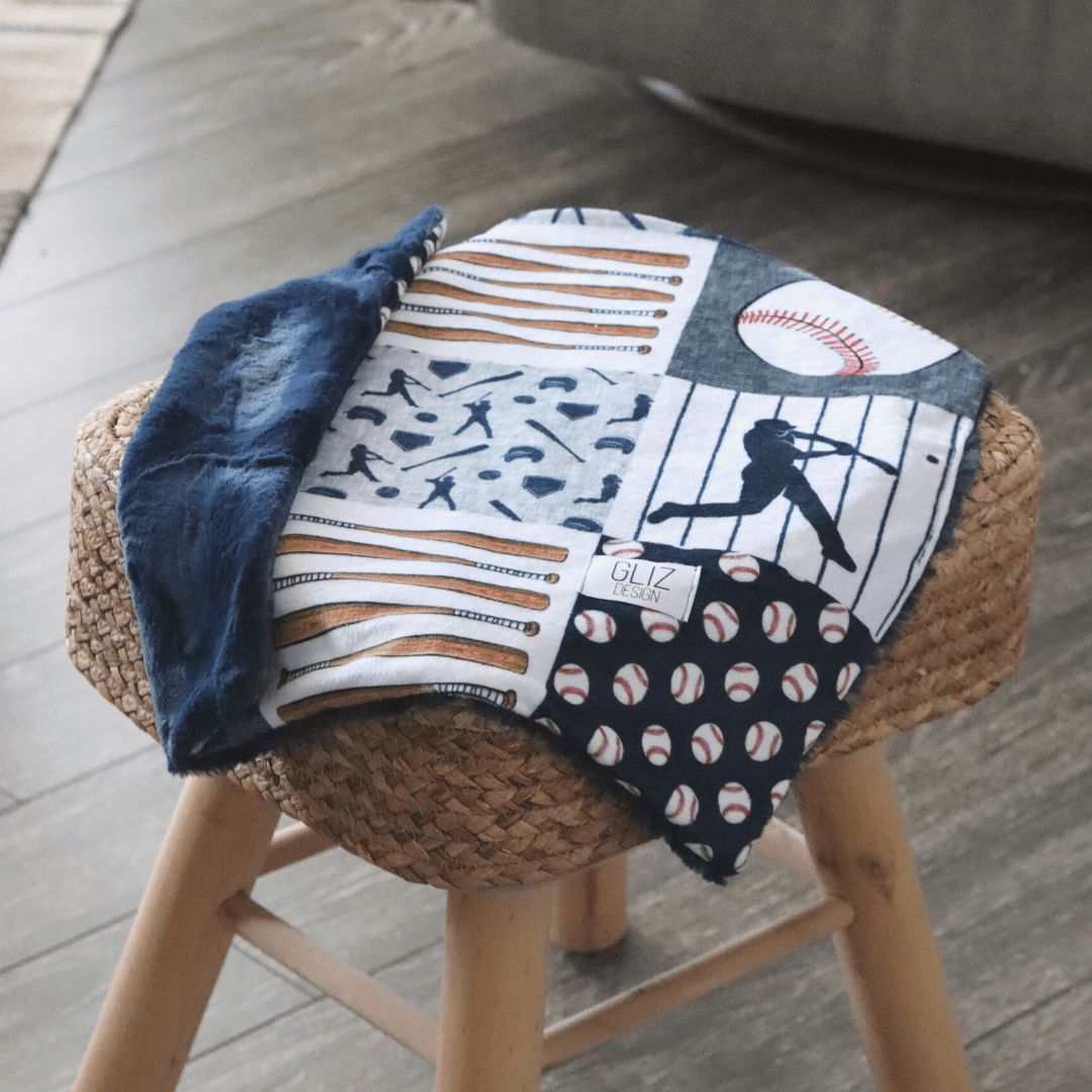 Snuggle Taggie - Baseball Patchwork - Gliz Design