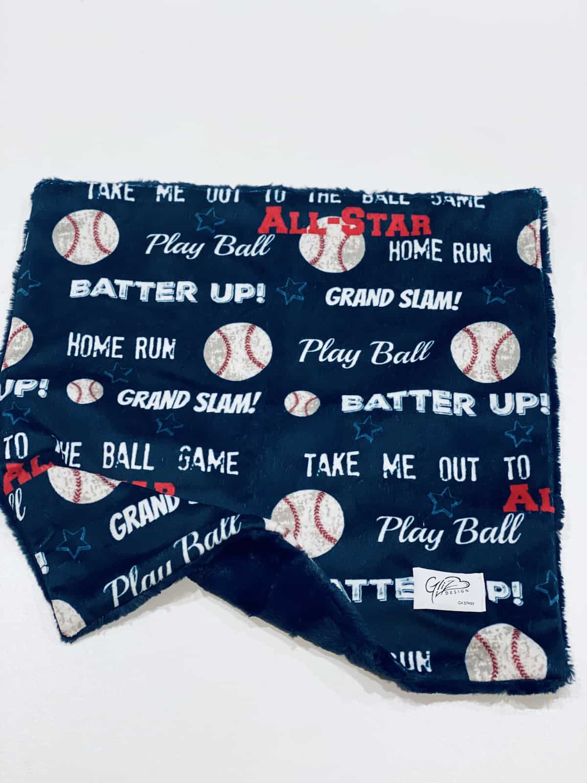 Snuggle Taggie - Batter Up (Navy) - Gliz Design