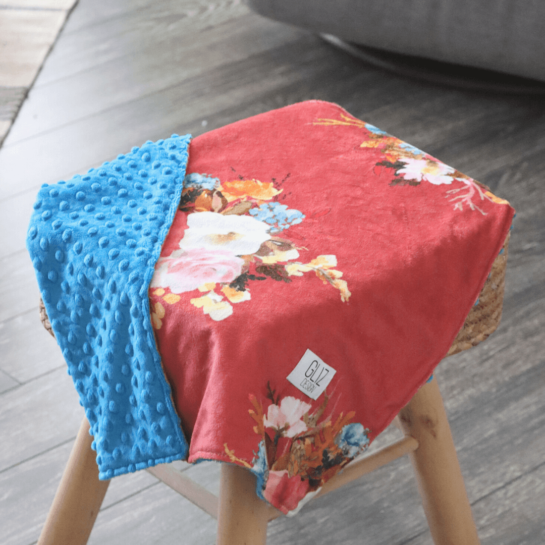 Snuggle Taggie M - Floral - Burnt Orange - Gliz Design