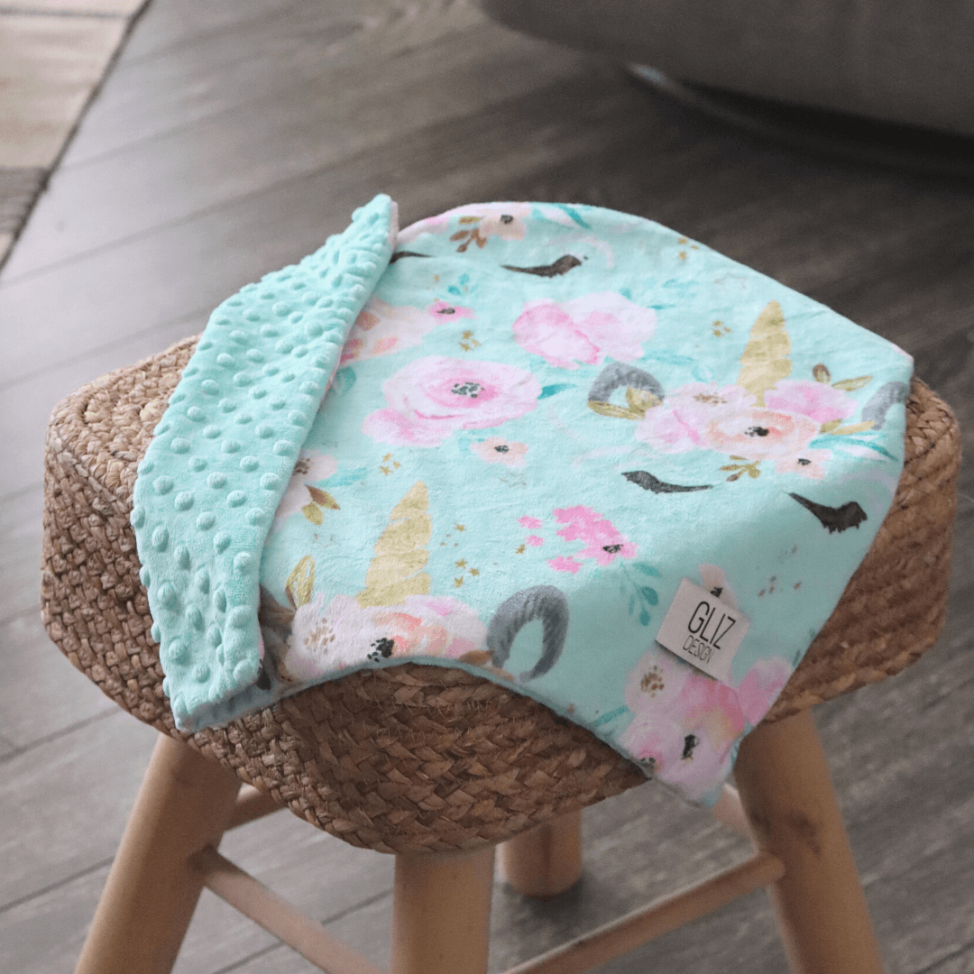 Snuggle Taggie - Teal Floral - Gliz Design