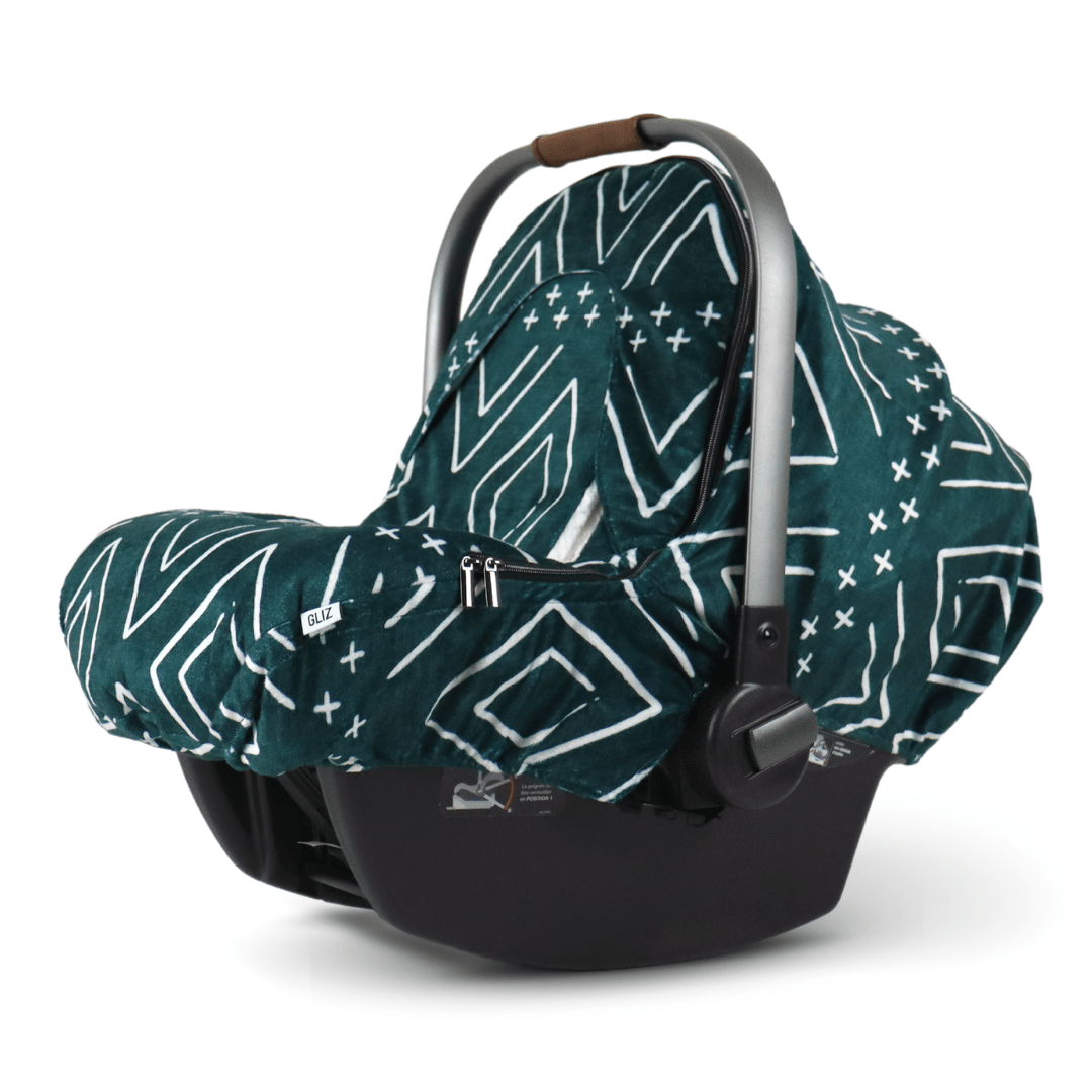 Gliz Design Winter Baby Car Seat Cover Navy Farmhouse