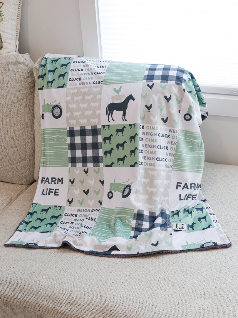 Blankets - Farm Life Cluck Patchwork - Gliz Design