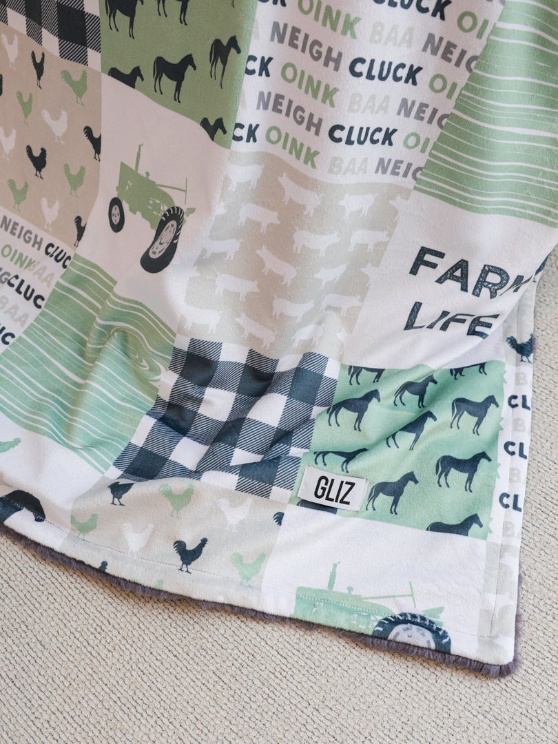 Blankets - Farm Life Cluck Patchwork - Gliz Design