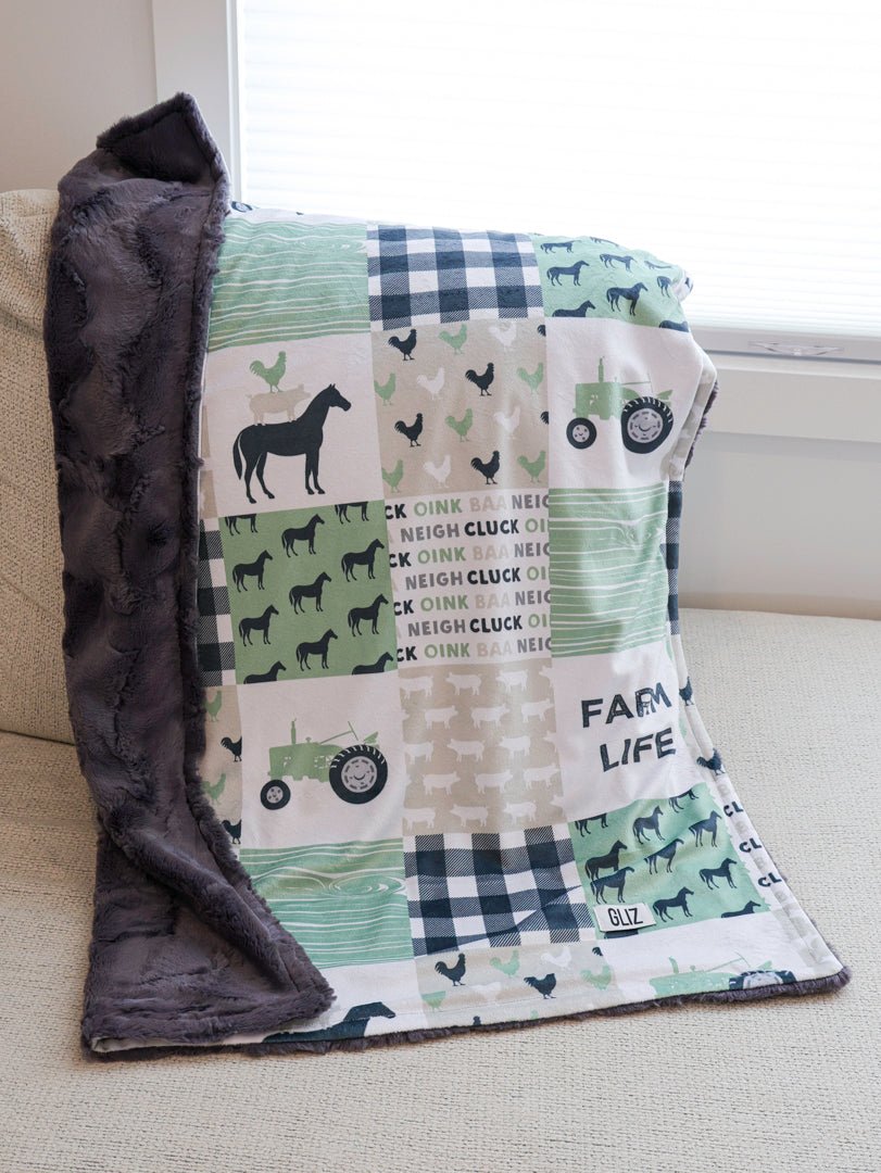 Blankets - Farm Life Cluck Patchwork - Gliz Design