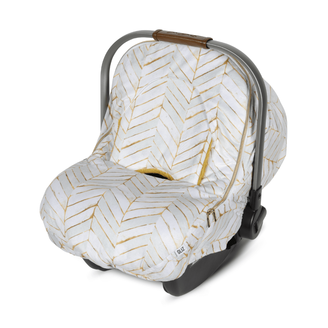 Winter Cover - Chevron Painted White Gold - Gliz Design