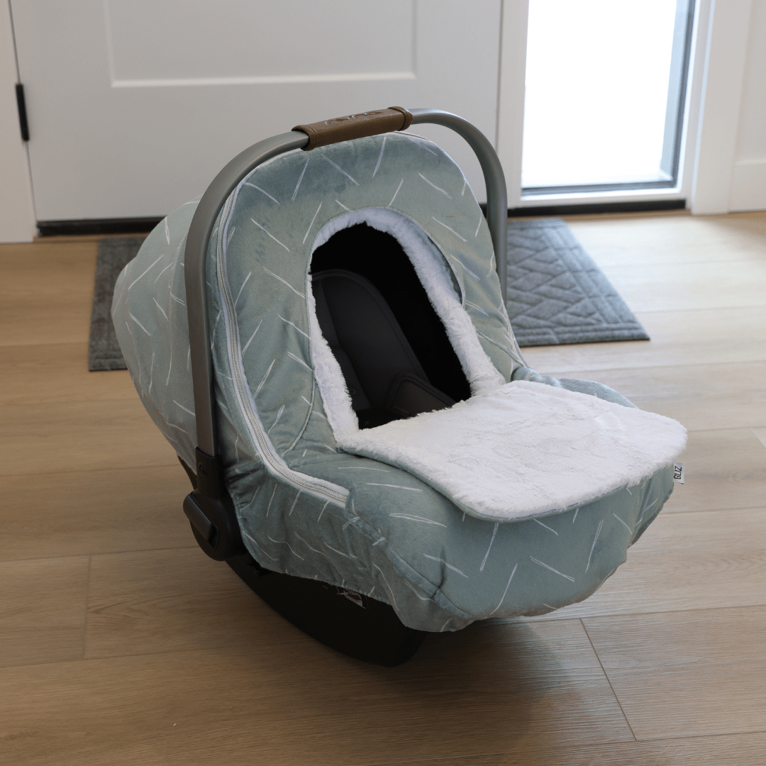 Winter Cover - Freehand Chevron in Sage Green - Gliz Design