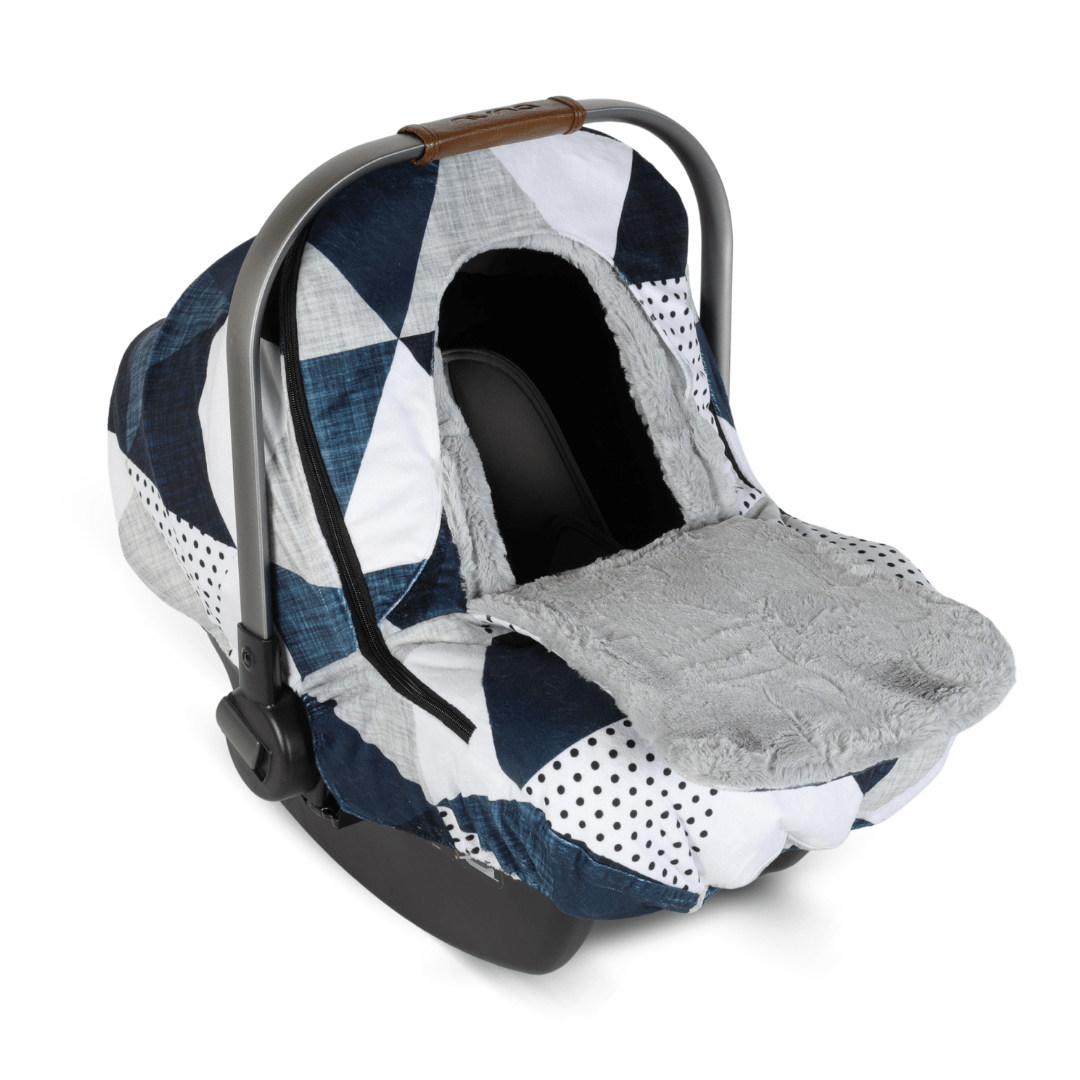 Winter Cover - Navy Triangle Dotted Wholecloth - Gliz Design