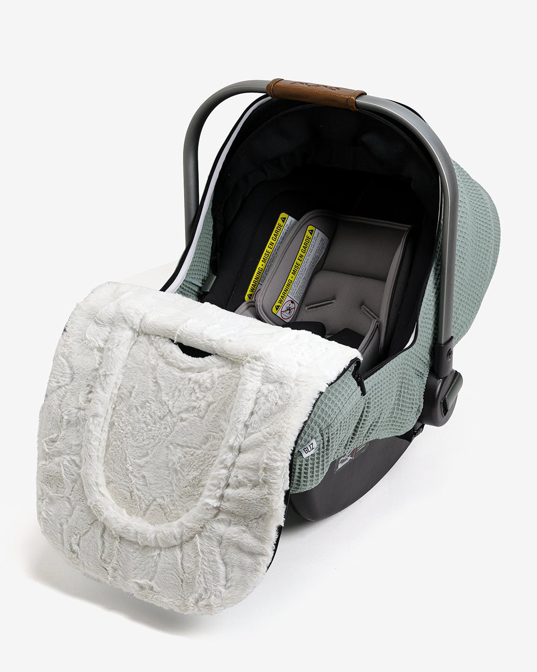 Gliz Design | Baby Car Seat Winter Covers | Waffle - Sage