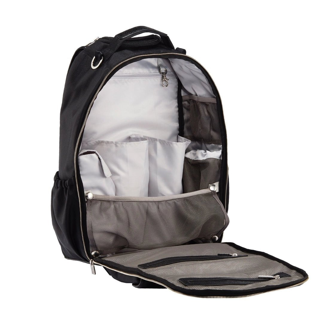 Black Herringbone Boss Backpack™ Diaper Bag - Gliz Design