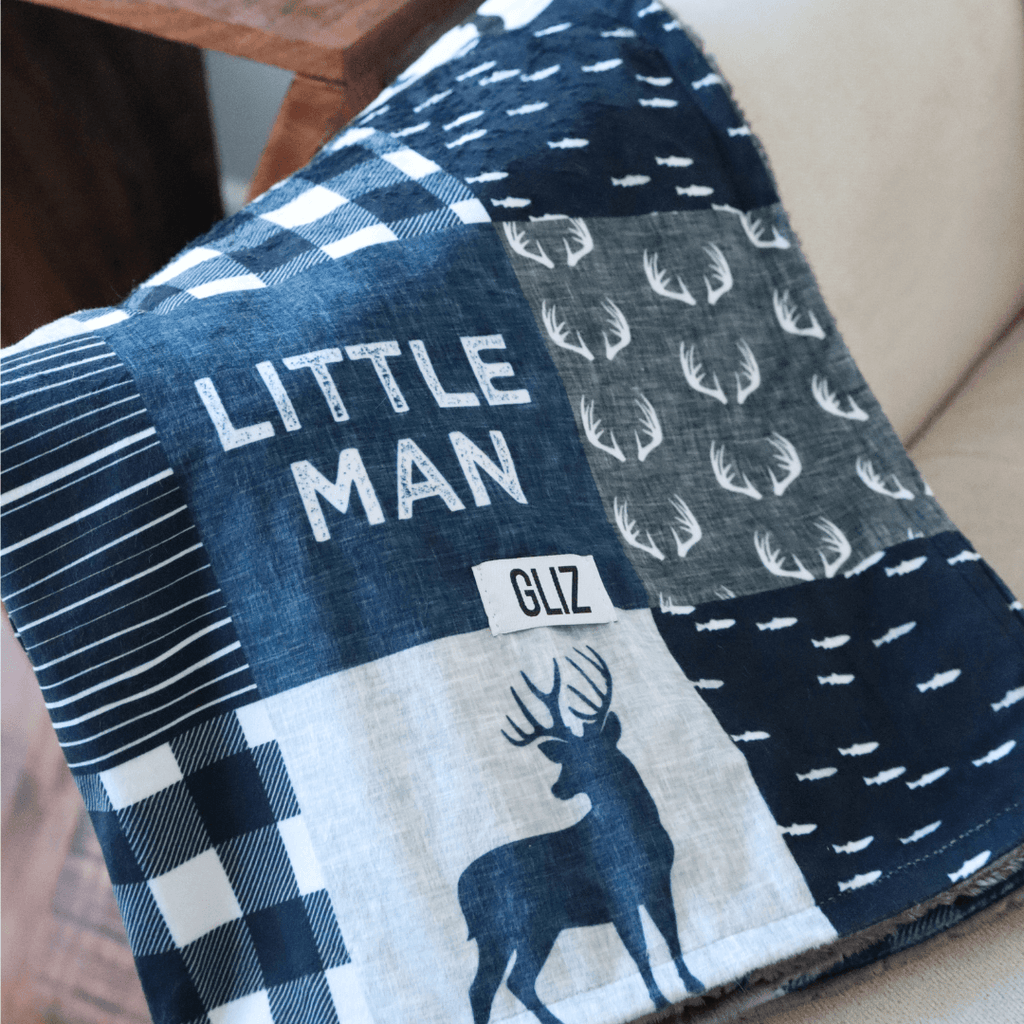 Blankets - Blue Deer Little Man - Gliz Design
