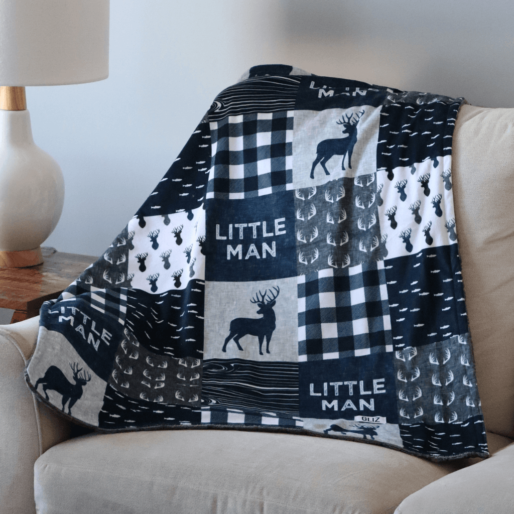 Blankets - Blue Deer Little Man - Gliz Design