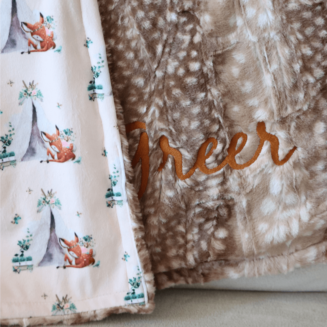 Blankets - Botanical Boho Deer - Gliz Design