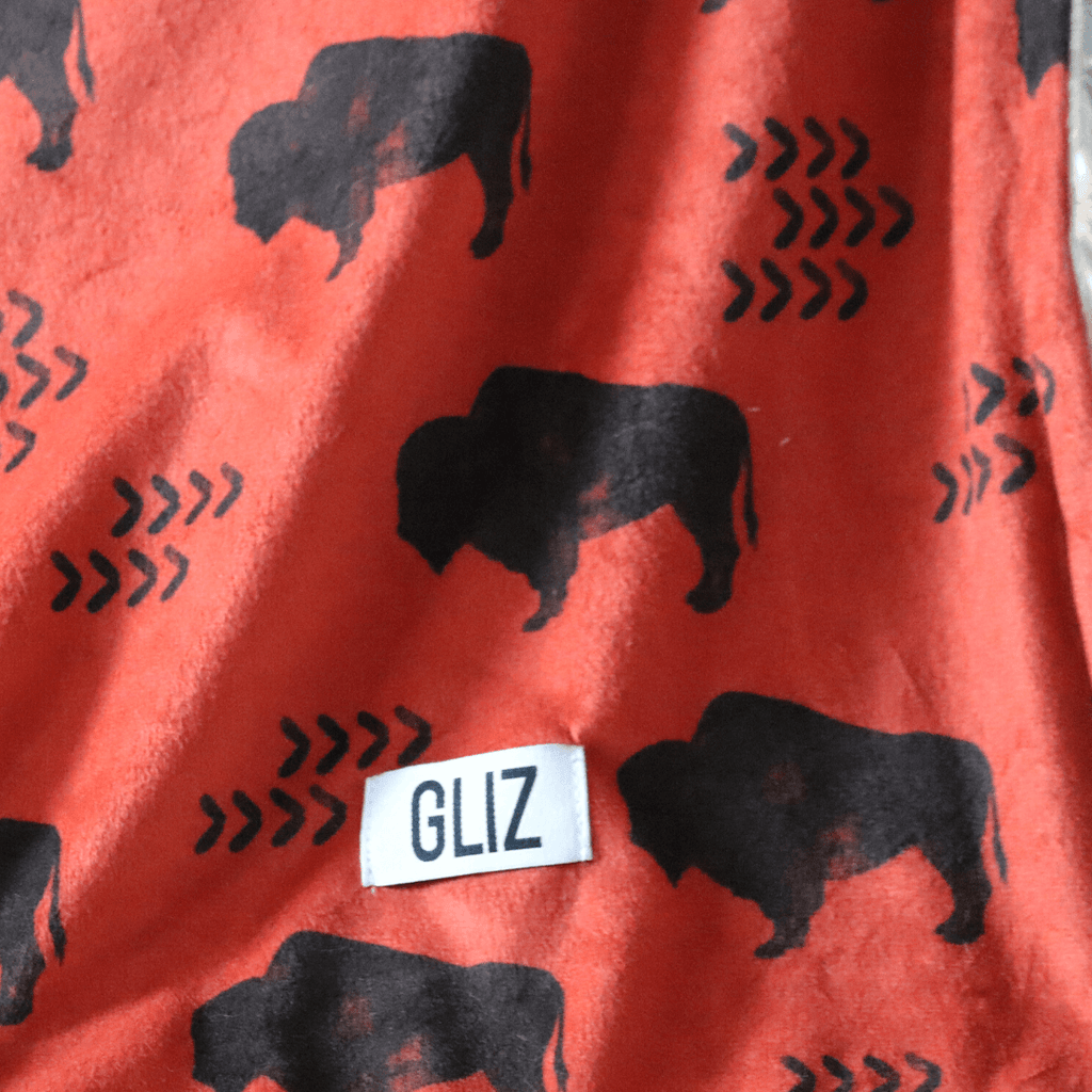 Blankets - Buffalos (Red) - Gliz Design