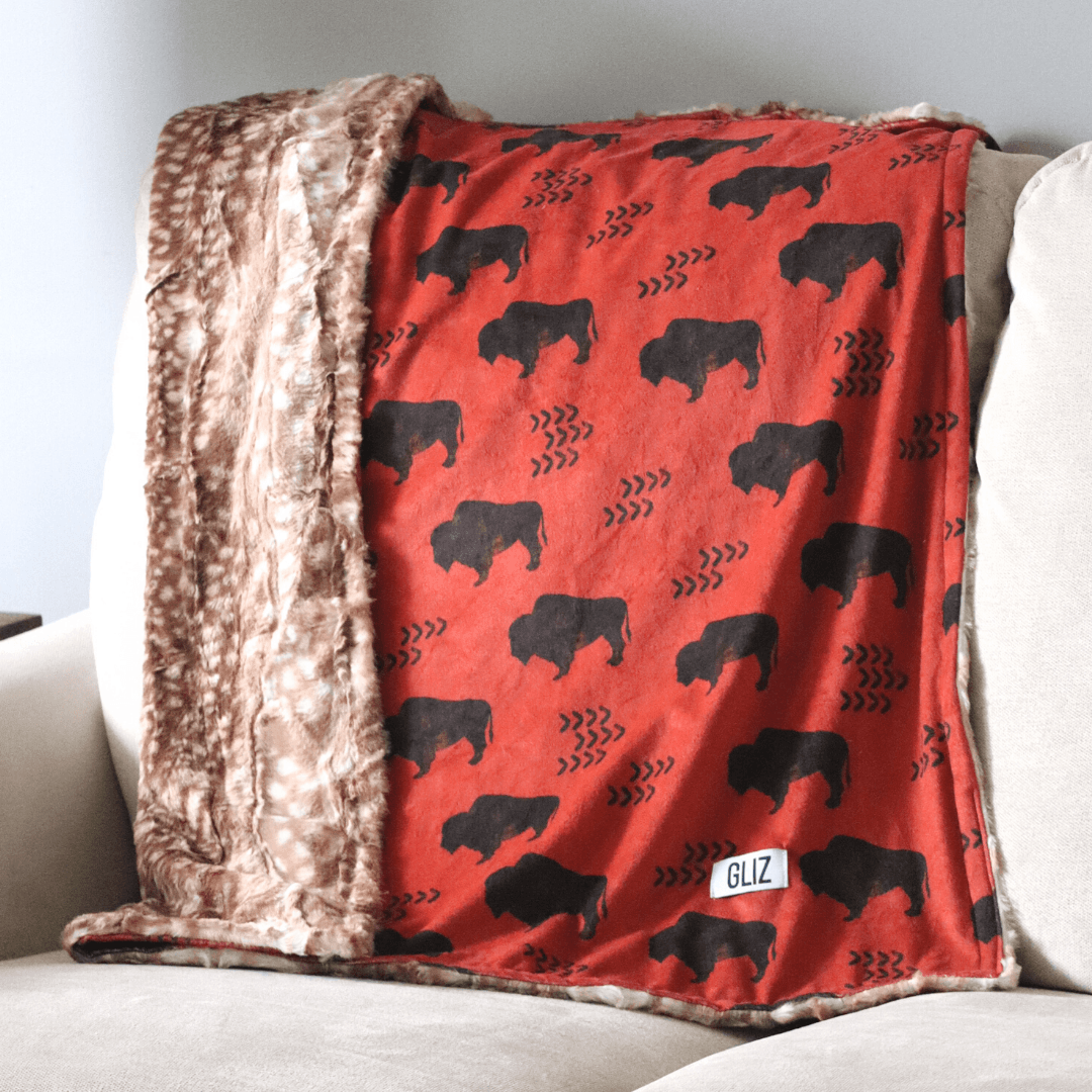 Blankets - Buffalos (Red) - Gliz Design