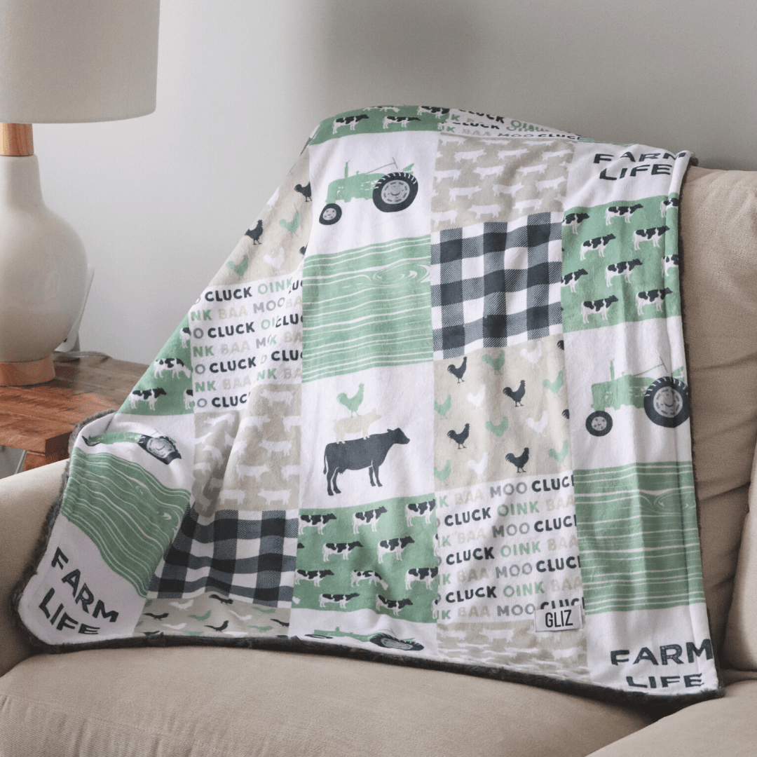Blankets - Farm Life Cluck Patchwork - Gliz Design