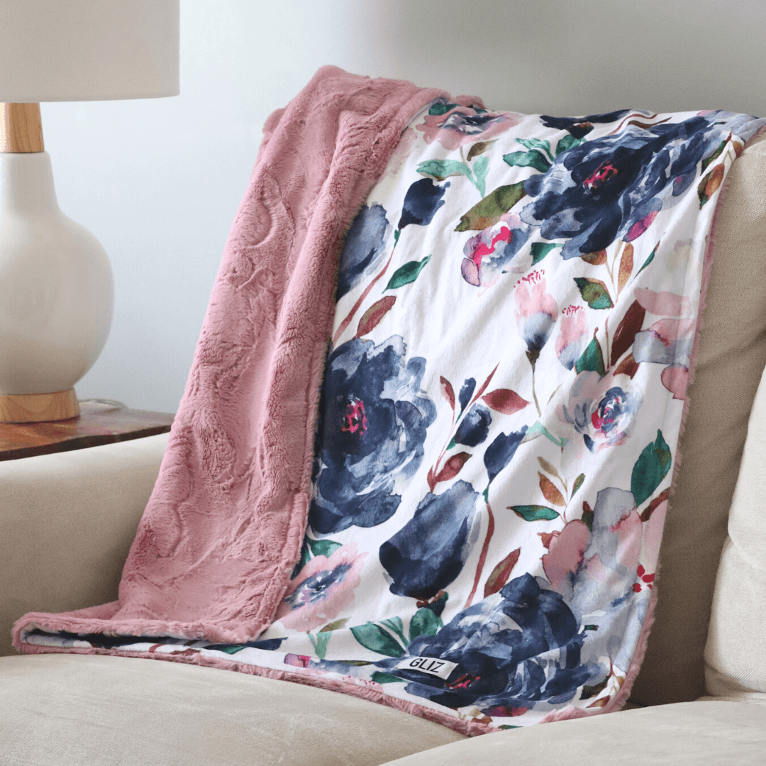 Blankets - Midnight Peonies C - Gliz Design