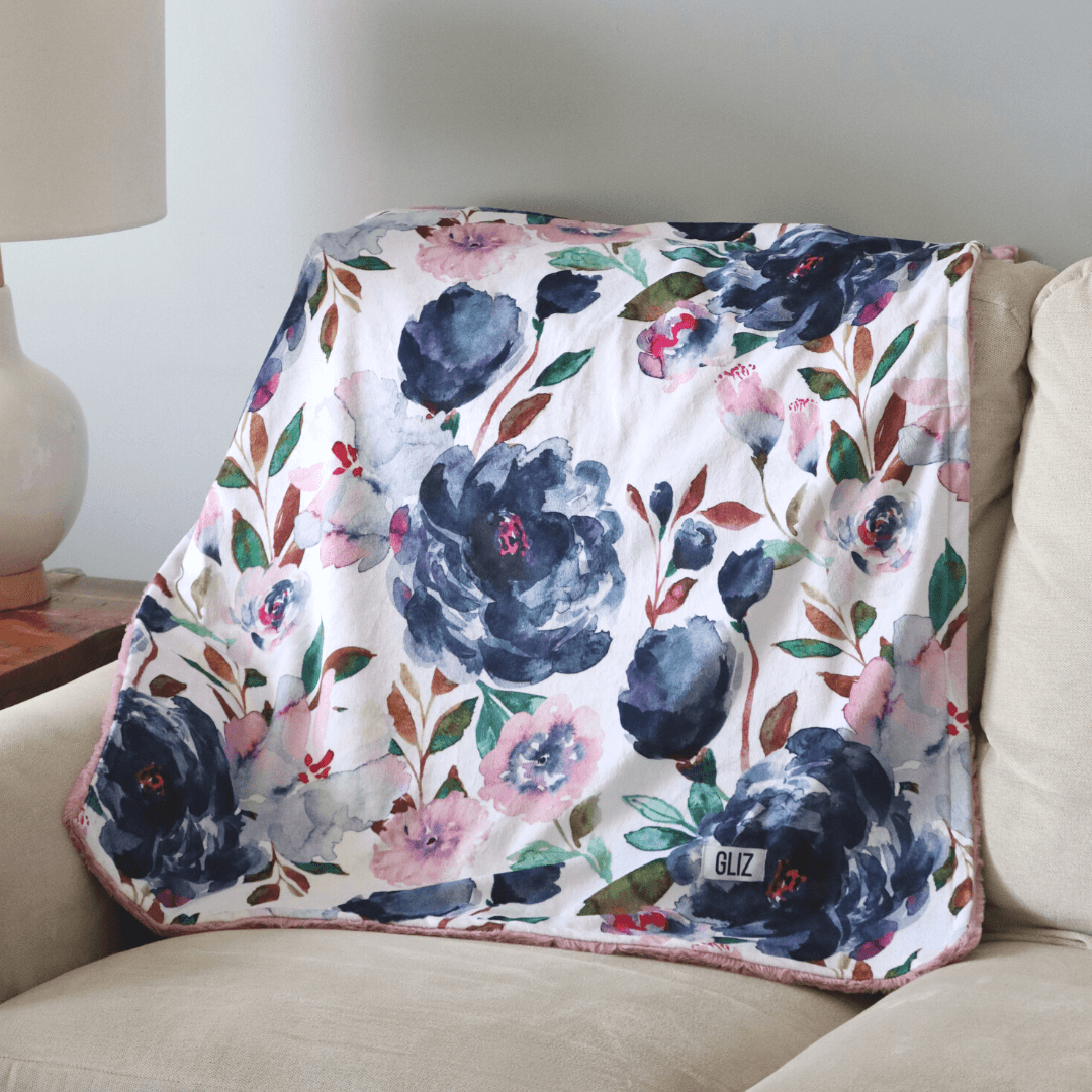 Blankets - Midnight Peonies C - Gliz Design