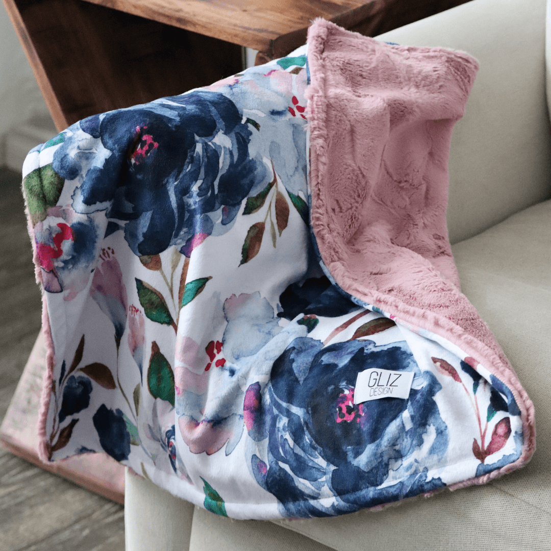 Blankets - Midnight Peonies C - Gliz Design