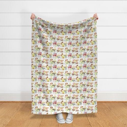 Blankets - Watercolor Farm Animals Baby Nursery - Gliz Design