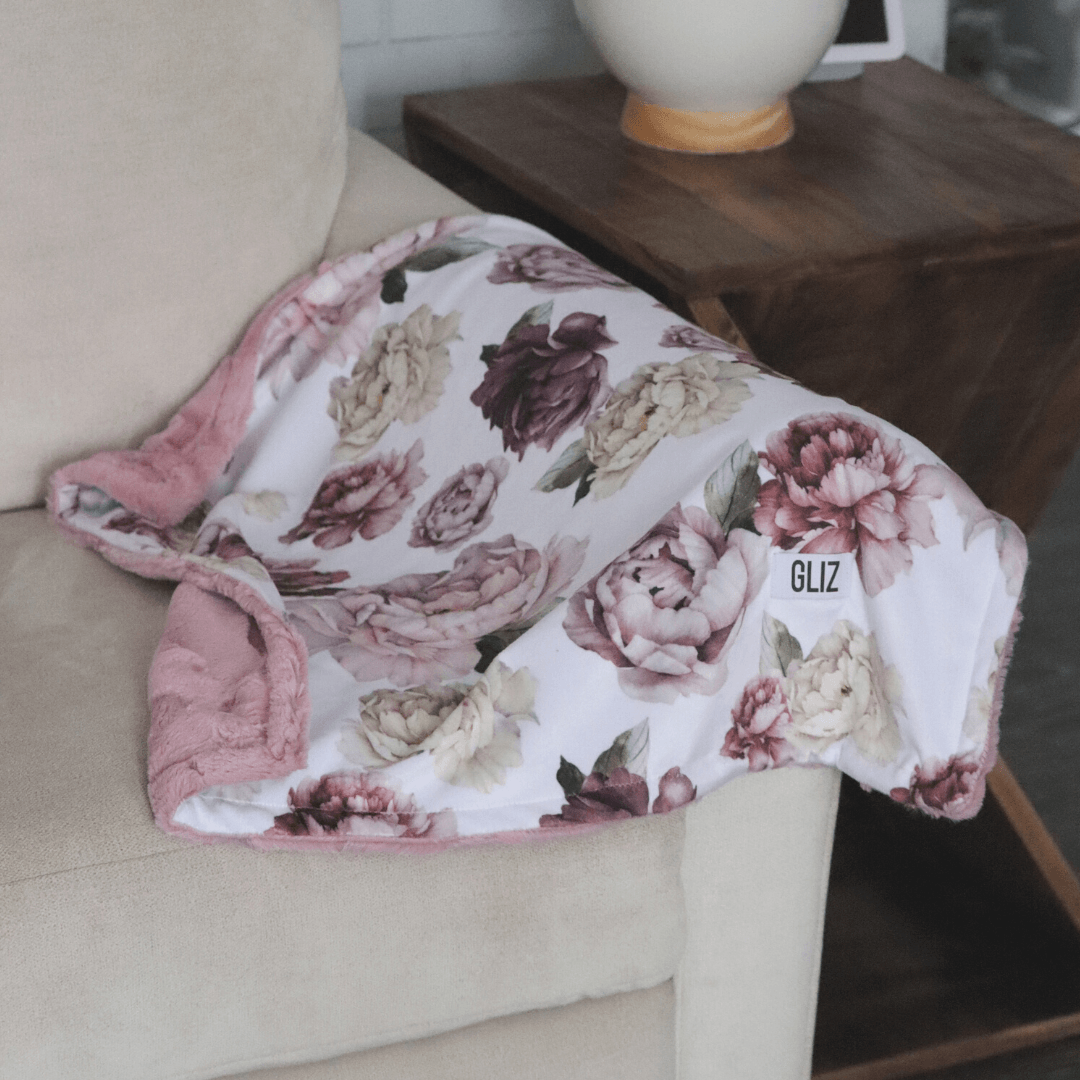 Blankets - White Peonies - Gliz Design