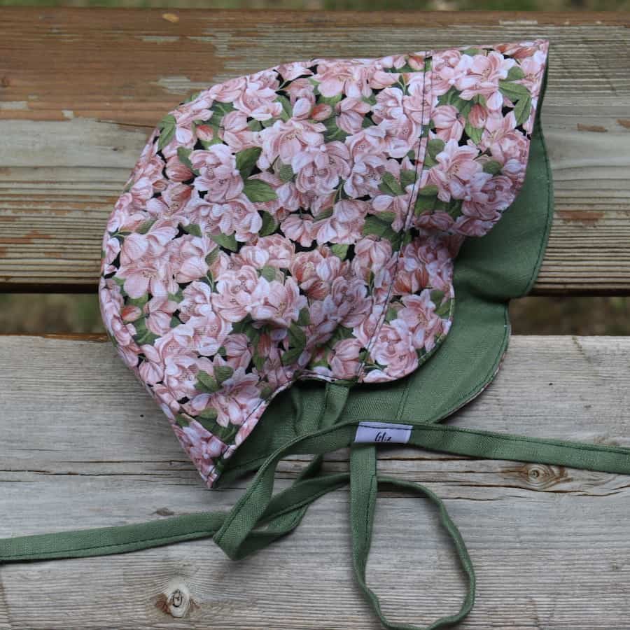 Flare Bonnet - Evergreen and Florals - Gliz Design