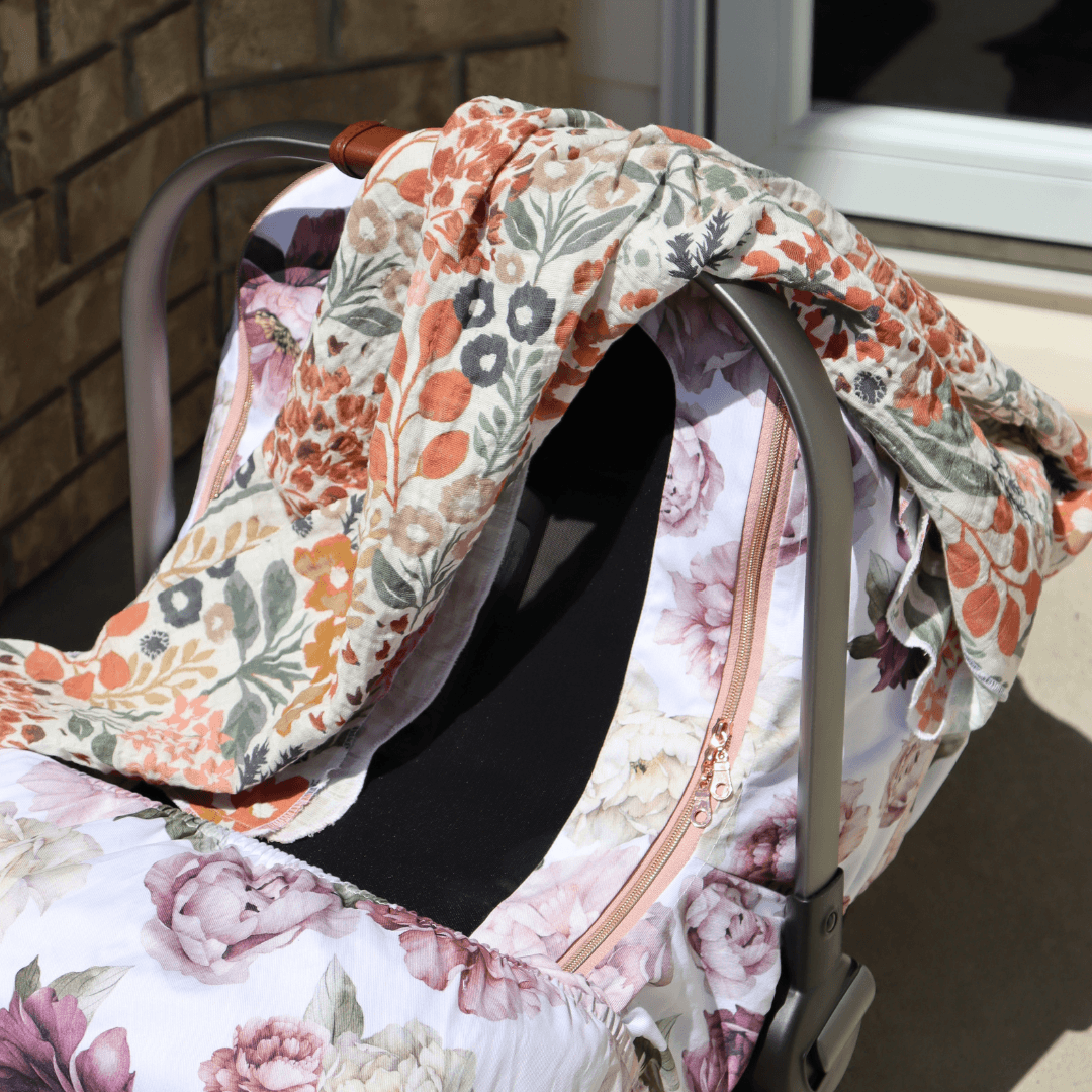 Organic Gauze Blankets - Amelia floral - Gliz Design
