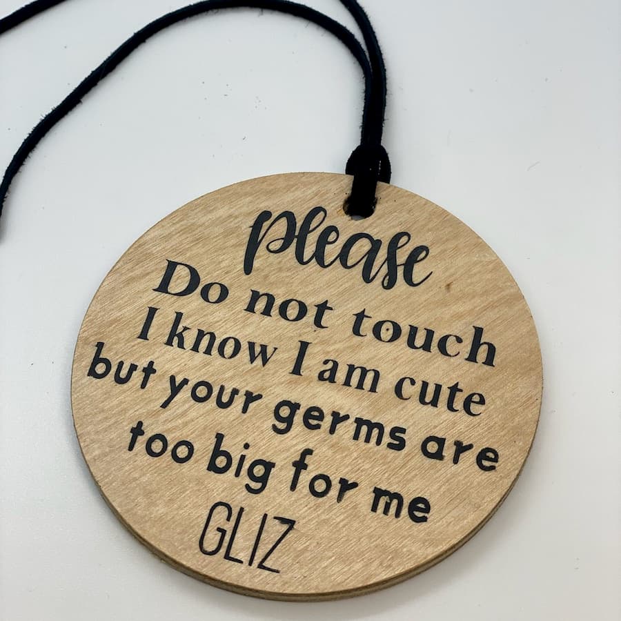 Please Don't Touch Car Seat / Stroller Tag, Natural - Gliz Design