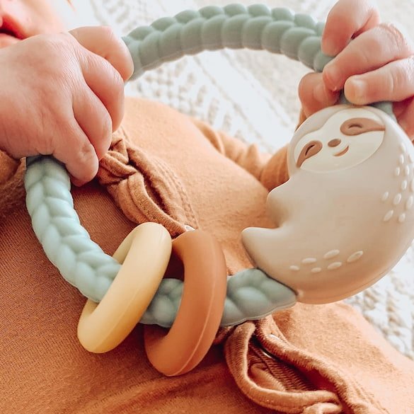 Ritzy Rattle™ Neutral Rainbow Silicone Teether Rattles - Gliz Design