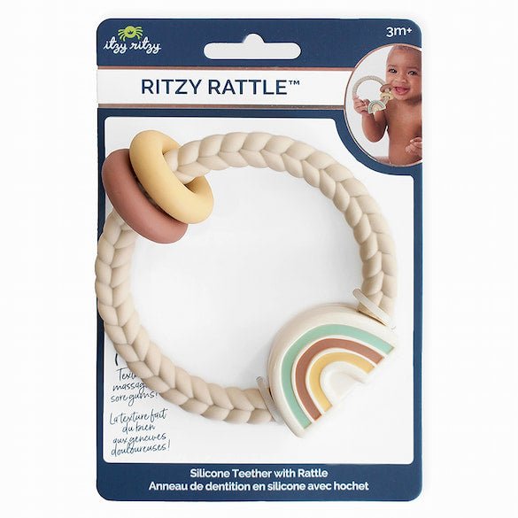 Ritzy Rattle™ Neutral Rainbow Silicone Teether Rattles - Gliz Design