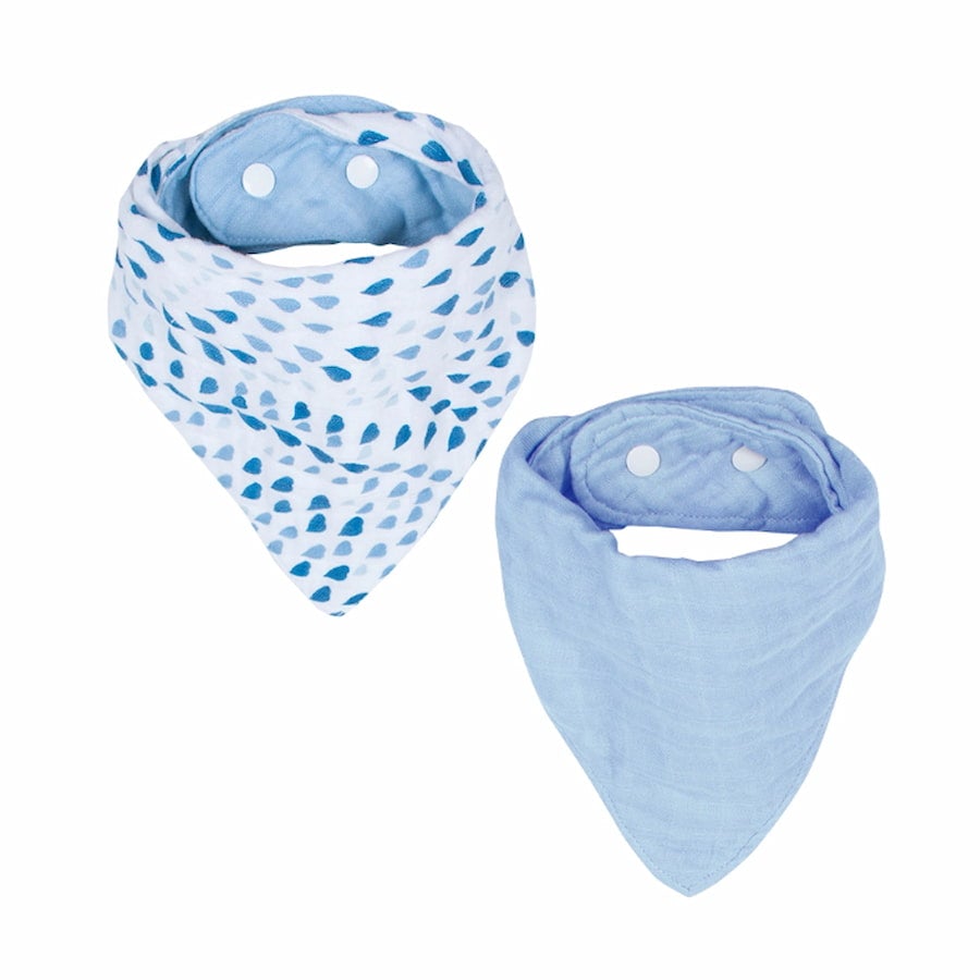Serenity & Sky Classic Muslin Bandana Bib Set - Gliz Design