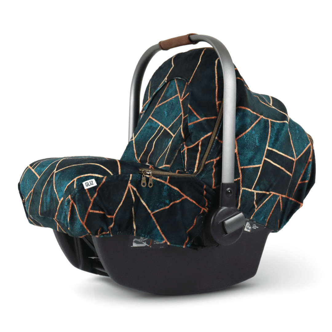 Gliz Design Baby Car Seat Winter Covers Deep Teal Stone