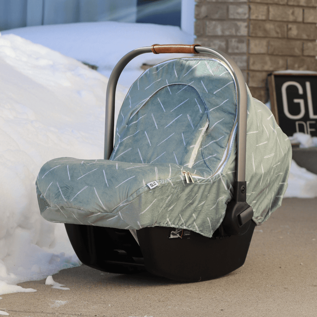 Winter - Freehand Chevron in Sage Green - Gliz Design