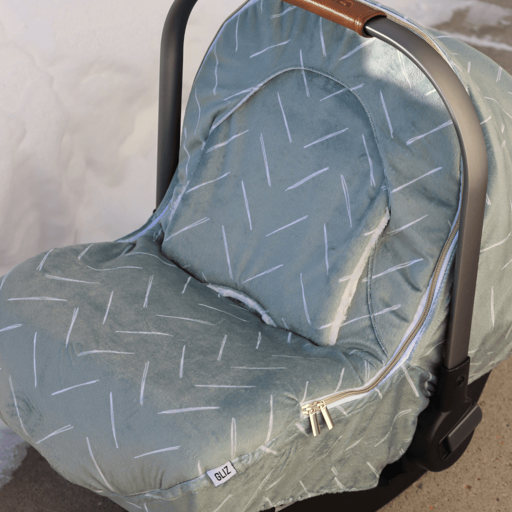 Winter - Freehand Chevron in Sage Green - Gliz Design