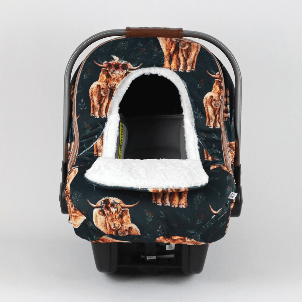 Winter - Highland Cow On Maroon - Gliz Design