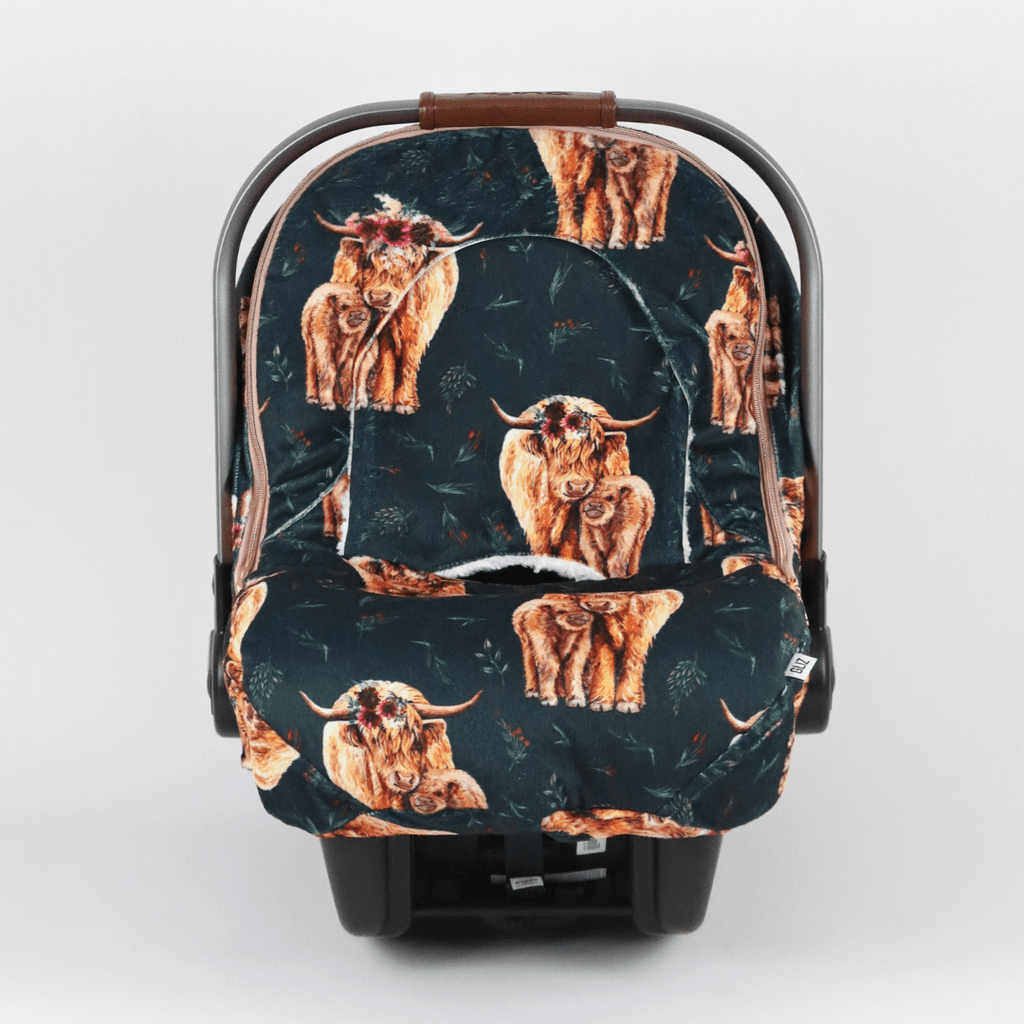 Winter - Highland Cow On Maroon - Gliz Design