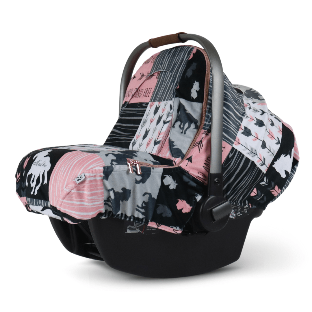 Gliz Design Winter Covers Horses Wild and Free Pink