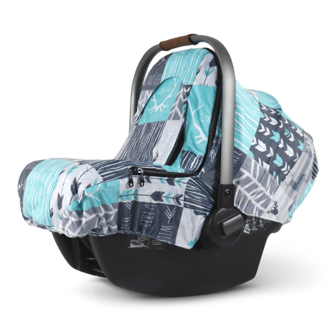 Winter - Patchwork Deer - Aqua and Grey - Gliz Design