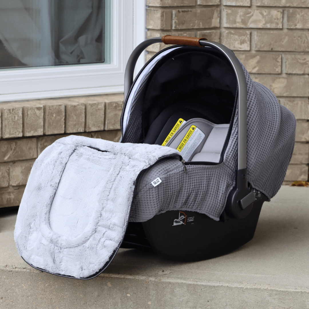 Gliz Design Baby Car Seat Winter Covers Waffle Charcoal
