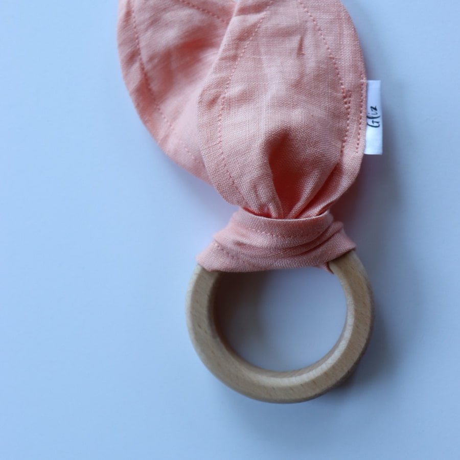 Wooden Teething Ring - Circle Sunset Pink - Gliz Design