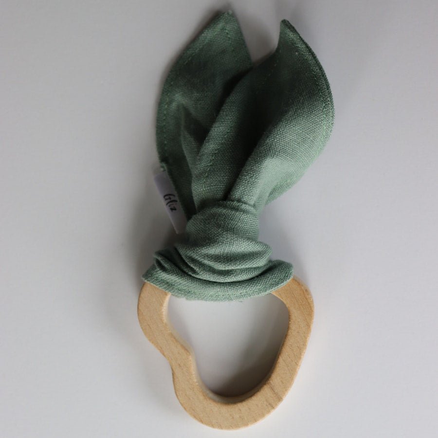 Wooden Teething Ring - Heart Forest Green - Gliz Design